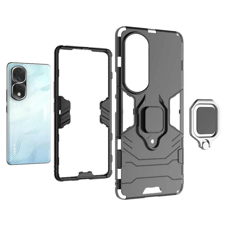 For Honor 80 Pro Shockproof PC + TPU Phone Case with Magnetic Ring Holder