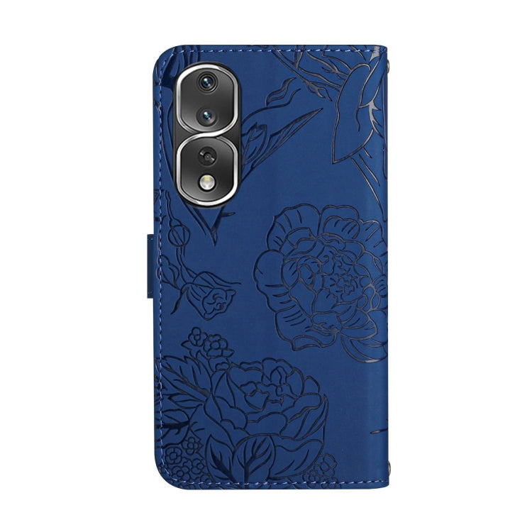 For Honor 80 Pro HT03 Skin Feel Butterfly Embossed Flip Leather Phone Case