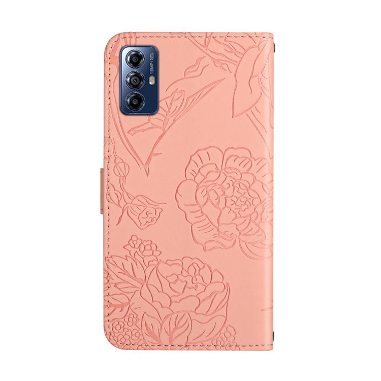 For Motorola Moto G Play 2023 HT03 Skin Feel Butterfly Embossed Flip Leather Phone Case