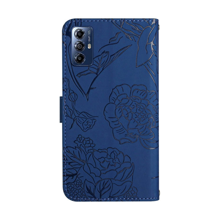 For Motorola Moto G Play 2023 HT03 Skin Feel Butterfly Embossed Flip Leather Phone Case