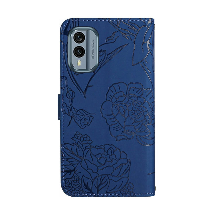 For Nokia X30 HT03 Skin Feel Butterfly Embossed Flip Leather Phone Case