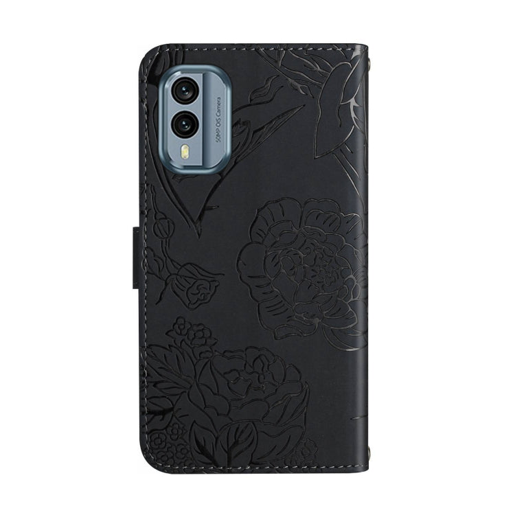 For Nokia X30 HT03 Skin Feel Butterfly Embossed Flip Leather Phone Case
