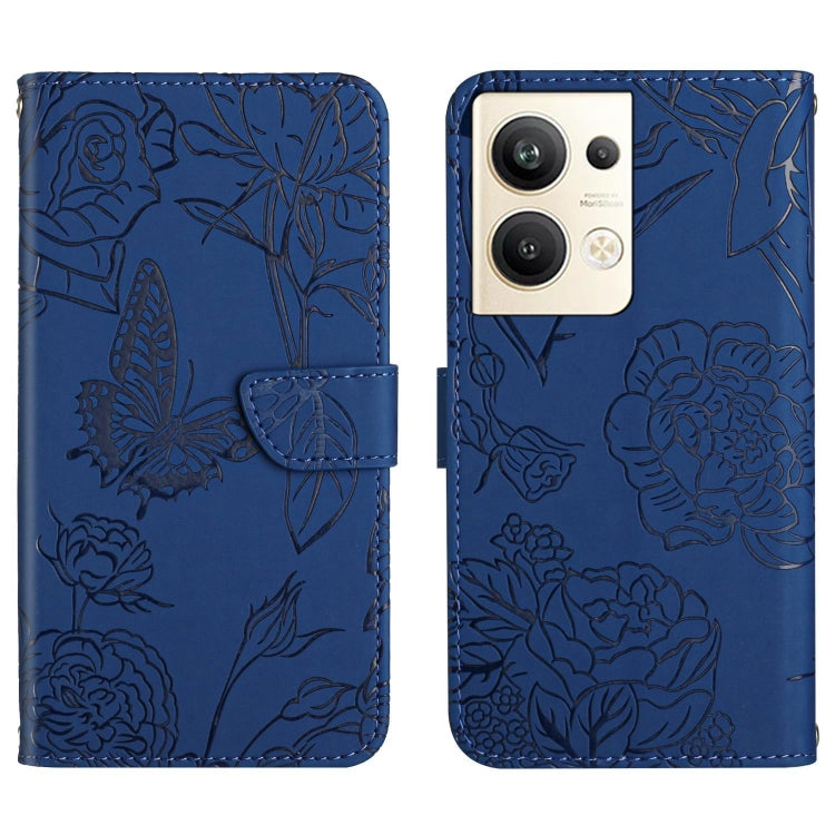 For OPPO Reno9 Pro+ HT03 Skin Feel Butterfly Embossed Flip Leather Phone Case
