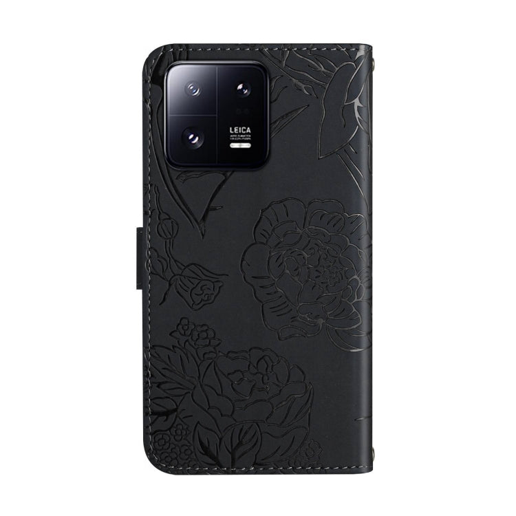 For Xiaomi 13 HT03 Skin Feel Butterfly Embossed Flip Leather Phone Case