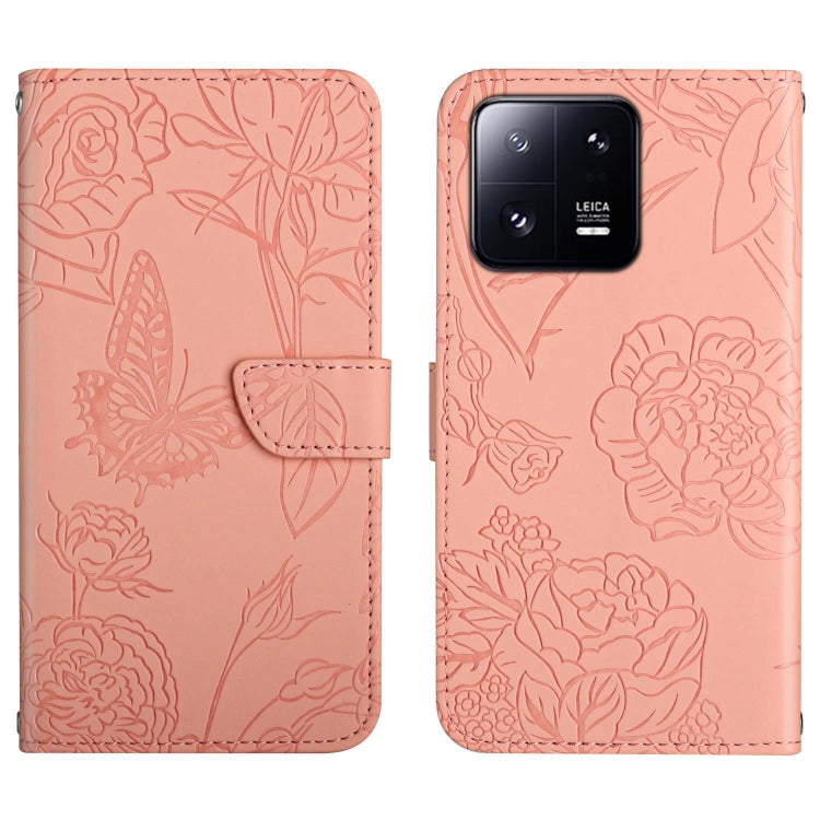 For Xiaomi 13 Pro HT03 Skin Feel Butterfly Embossed Flip Leather Phone Case