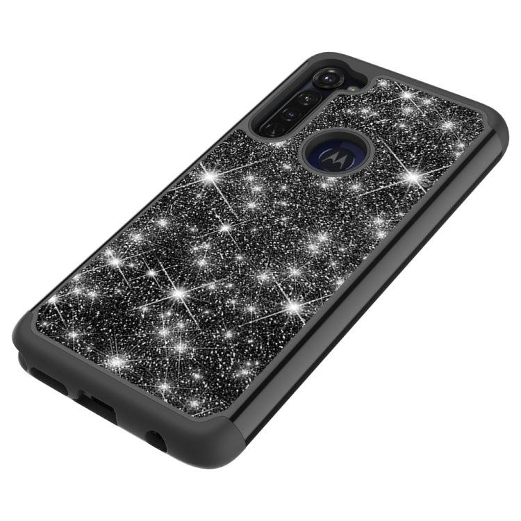 For Motorola Moto G Stylus(2020) Glitter Powder Contrast Skin Shockproof Silicone + PC Protective Case