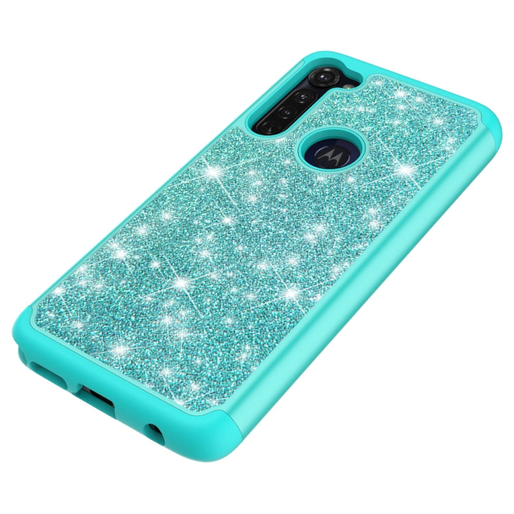 For Motorola Moto G Stylus(2020) Glitter Powder Contrast Skin Shockproof Silicone + PC Protective Case