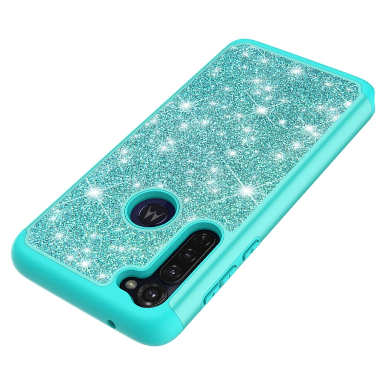 For Motorola Moto G Stylus(2020) Glitter Powder Contrast Skin Shockproof Silicone + PC Protective Case