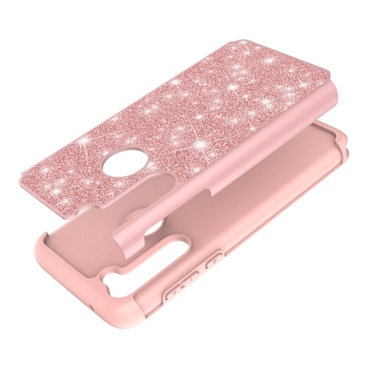 For Motorola Moto G Stylus(2020) Glitter Powder Contrast Skin Shockproof Silicone + PC Protective Case