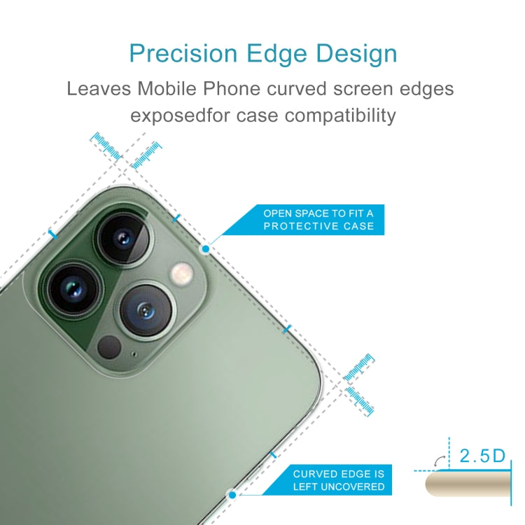 For iPhone 13 Pro Max 9H 2.5D Half-screen Transparent Back Tempered Glass Film