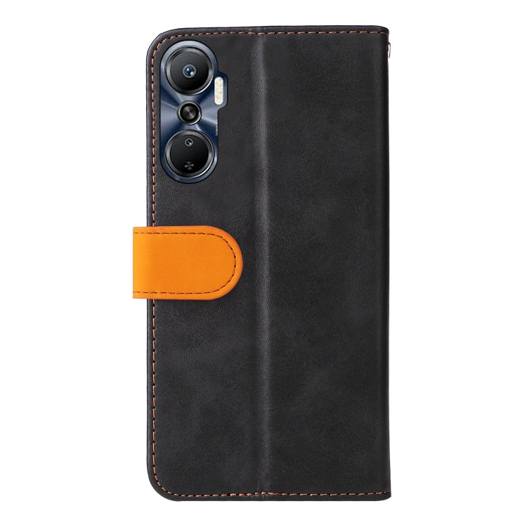For Infinix Hot 20 4G Stitching-Color Leather Phone Case