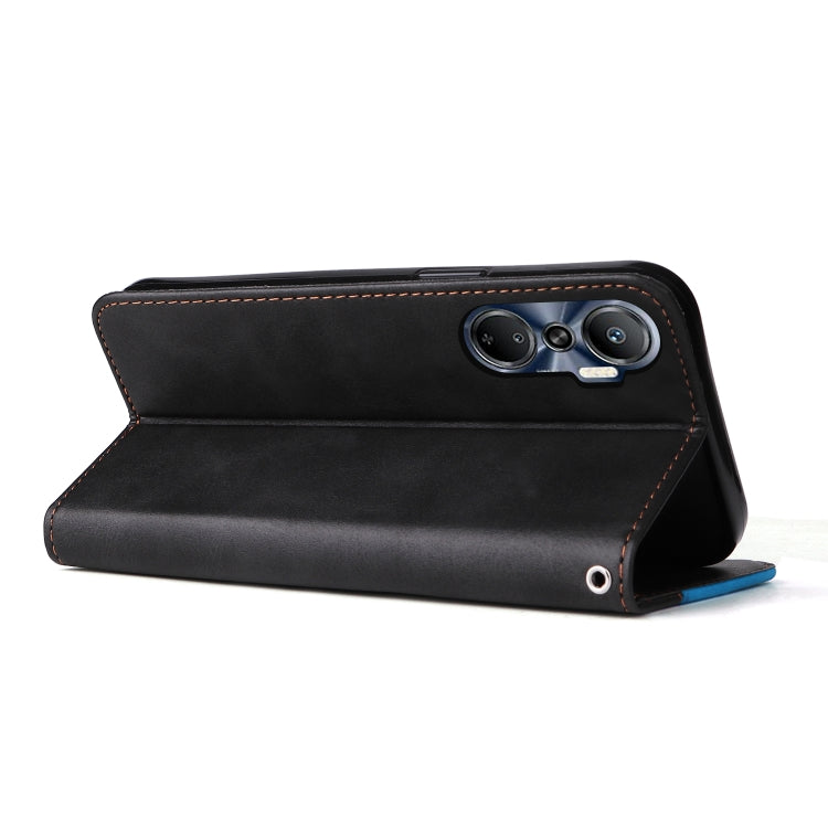 For Infinix Hot 20 4G Stitching-Color Leather Phone Case