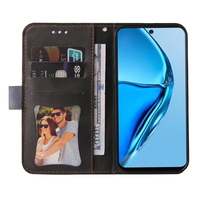 For Infinix Hot 20 4G Stitching-Color Leather Phone Case