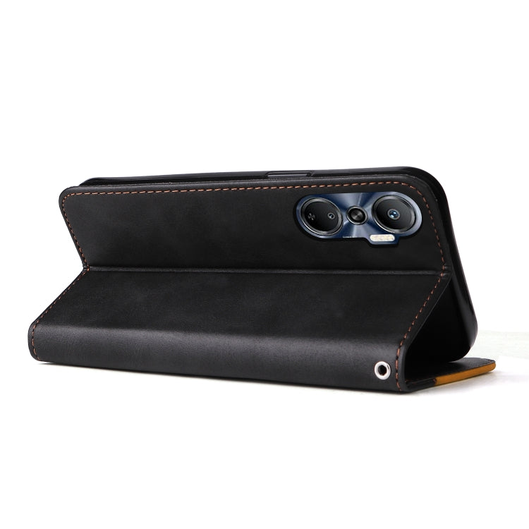 For Infinix Hot 20 4G Stitching-Color Leather Phone Case