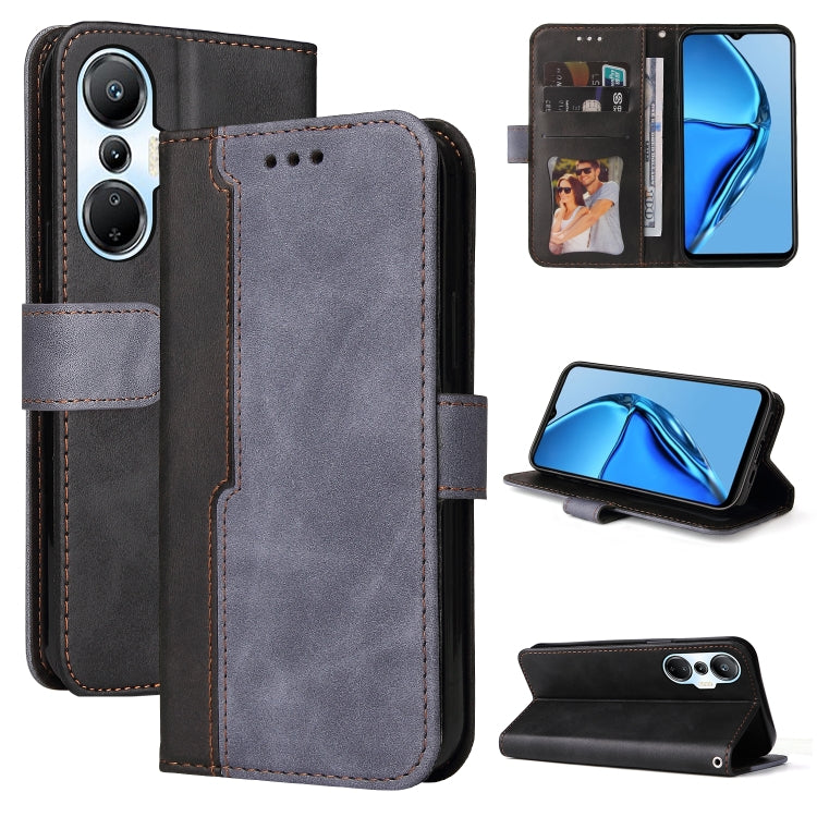 For Infinix Hot 20S Stitching-Color Leather Phone Case