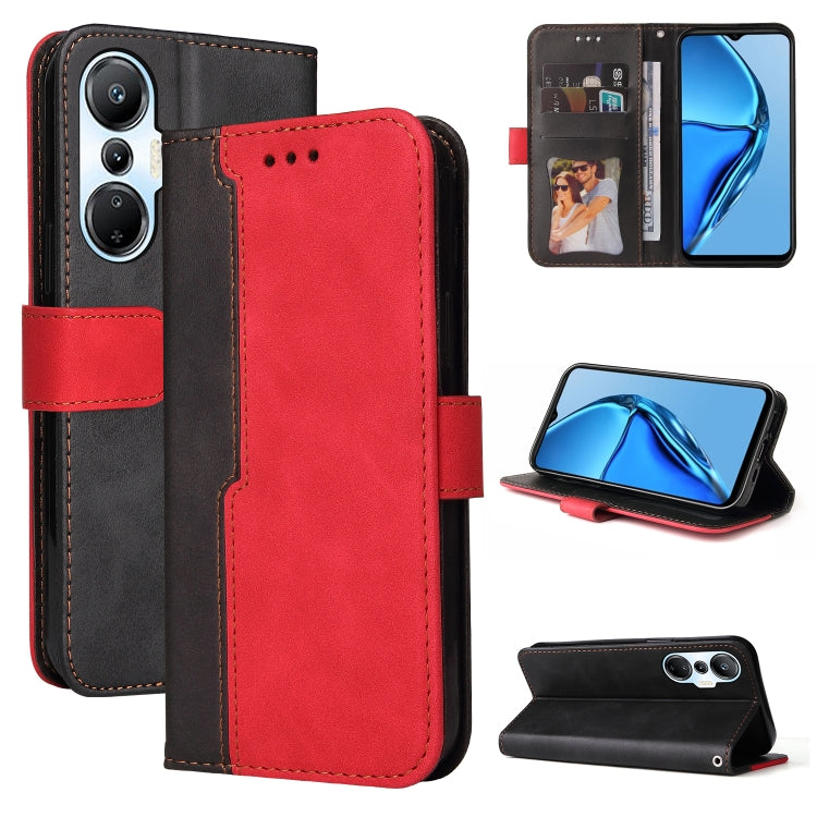 For Infinix Hot 20S Stitching-Color Leather Phone Case