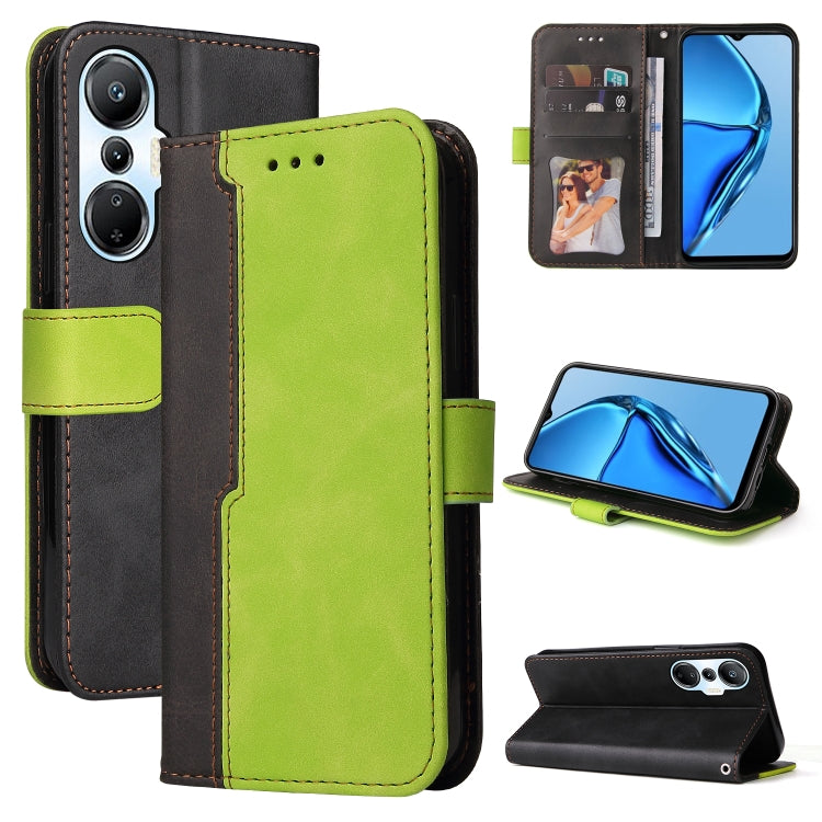 For Infinix Hot 20S Stitching-Color Leather Phone Case