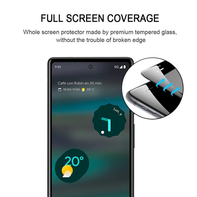 For Google Pixel 6a 25pcs Full Glue Full Cover Screen Protector Tempered Glass Film
