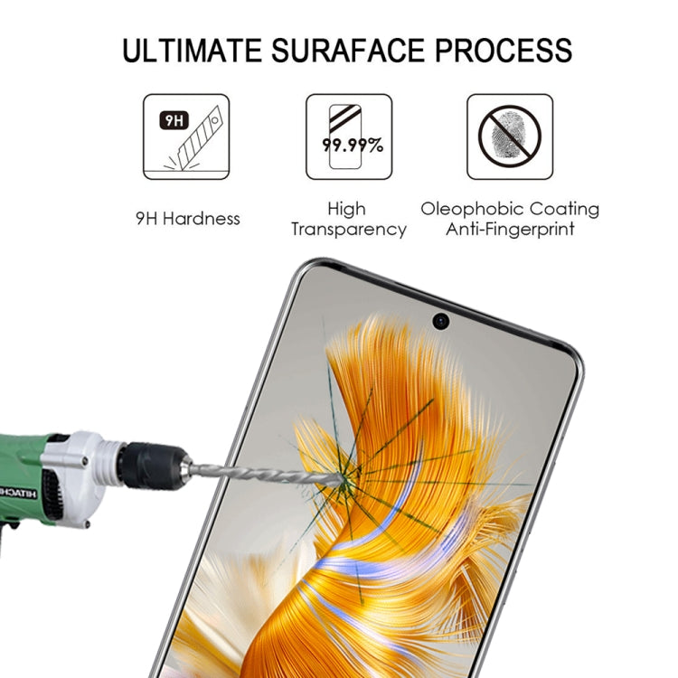 For Huawei Mate 50 2pcs 3D Edge Glue Tempered Glass Full Film with 2pcs Lens Film Set