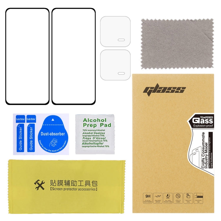 For Xiaomi 13 2pcs Full Glue Full Cover Tempered Glass Film with 2pcs Lens Film Set