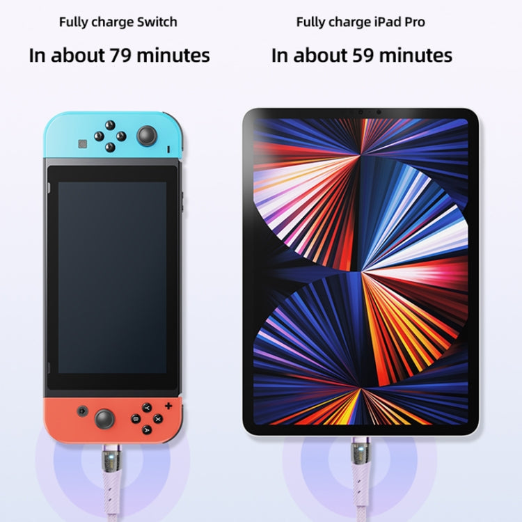 ROCK Z21 100W USB-C/Type-C to USB-C/Type-C Transparent Fast Charging Data Cable, Length: 1.2m