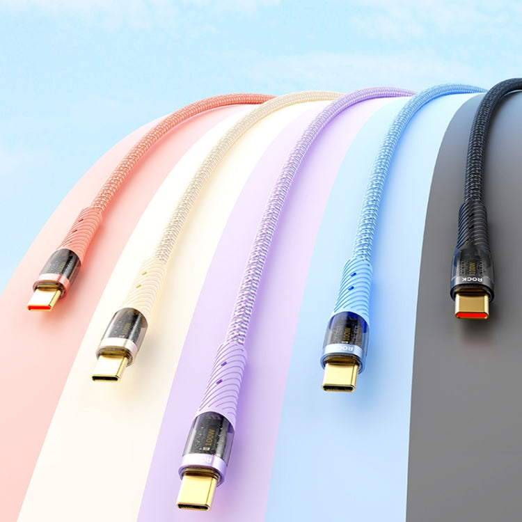 ROCK Z21 6A USB to USB-C/Type-C Transparent Fast Charging Data Cable, Length: 1.2m