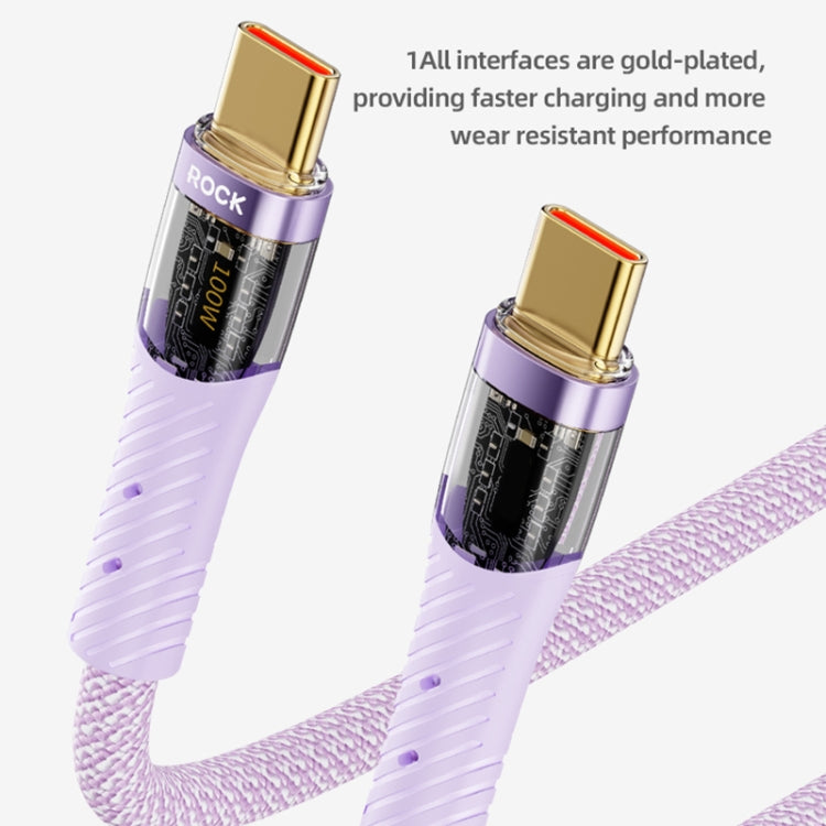 ROCK Z21 6A USB to USB-C/Type-C Transparent Fast Charging Data Cable, Length: 1.2m