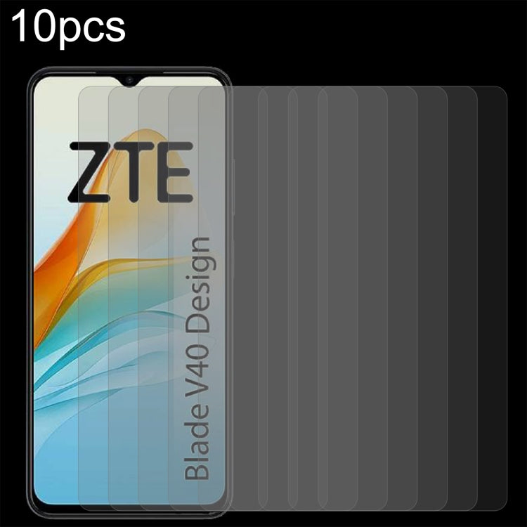 For ZTE Blade V40 Design 10pcs 0.26mm 9H 2.5D Tempered Glass Film