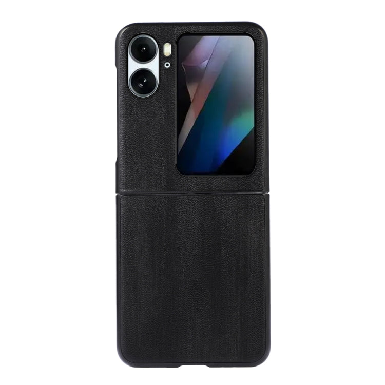 For OPPO Find N2 Flip Yellow Cow Texture PU Phone Case