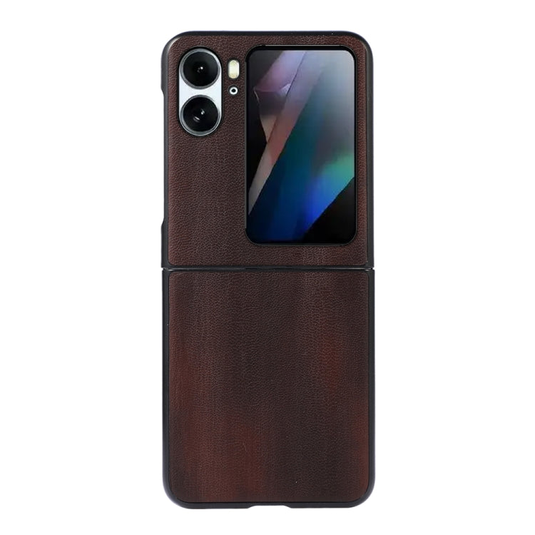For OPPO Find N2 Flip Yellow Cow Texture PU Phone Case