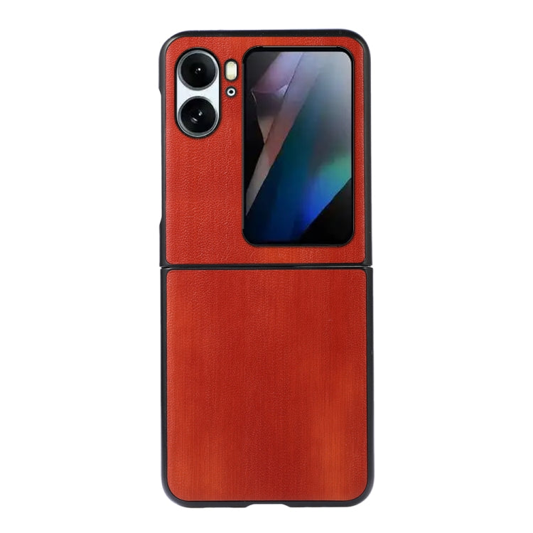 For OPPO Find N2 Flip Yellow Cow Texture PU Phone Case