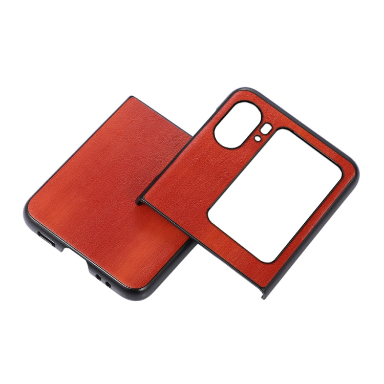 For OPPO Find N2 Flip Yellow Cow Texture PU Phone Case