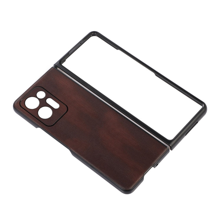 For OPPO Find N2 Yellow Cow Texture PU Phone Case