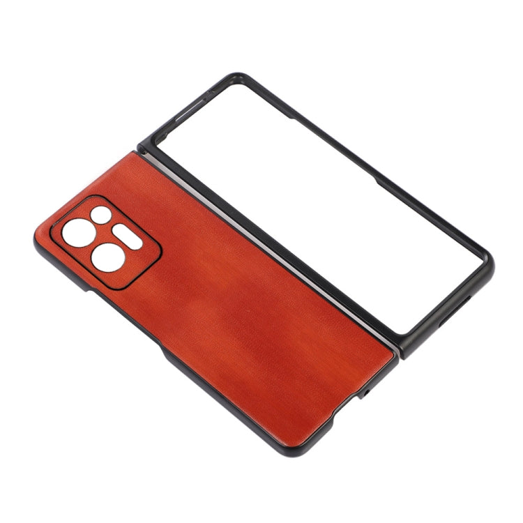 For OPPO Find N2 Yellow Cow Texture PU Phone Case