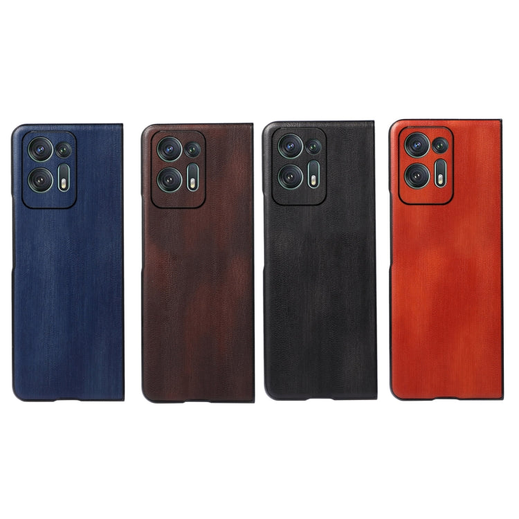 For OPPO Find N2 Yellow Cow Texture PU Phone Case