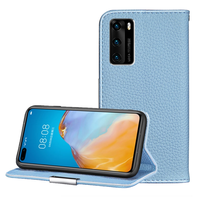 For Huawei P40 Litchi Texture Solid Color Horizontal Flip Leather Case with Bracket & Card Slots & Wallet & Lanyard