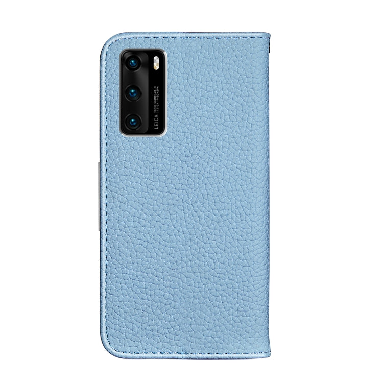 For Huawei P40 Litchi Texture Solid Color Horizontal Flip Leather Case with Bracket & Card Slots & Wallet & Lanyard