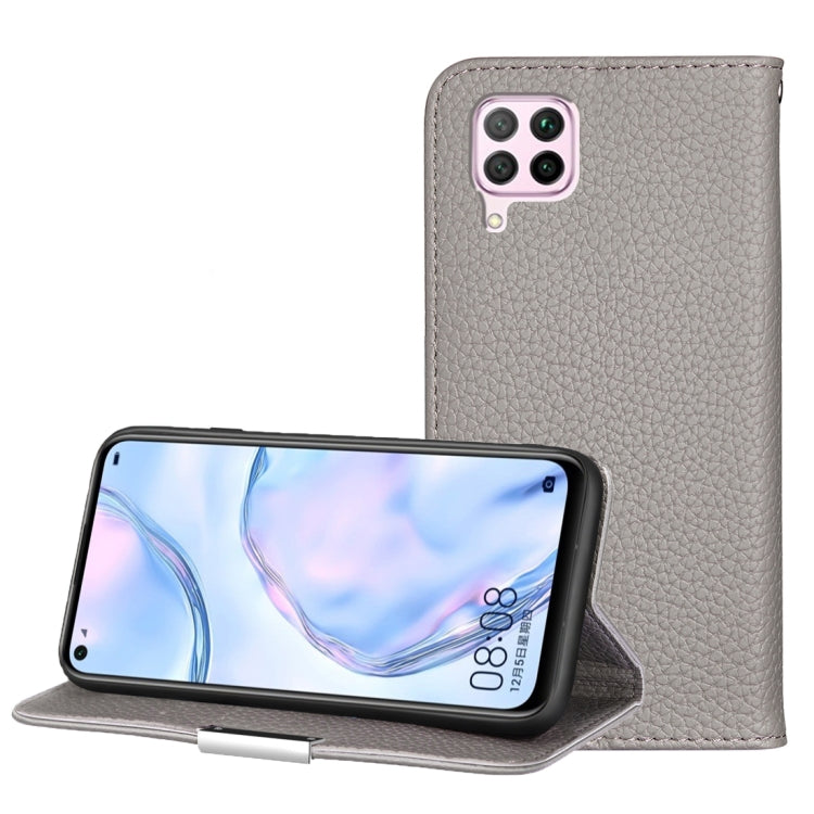 For Huawei P40 Lite Litchi Texture Solid Color Horizontal Flip Leather Case with Bracket & Card Slots & Wallet & Lanyard