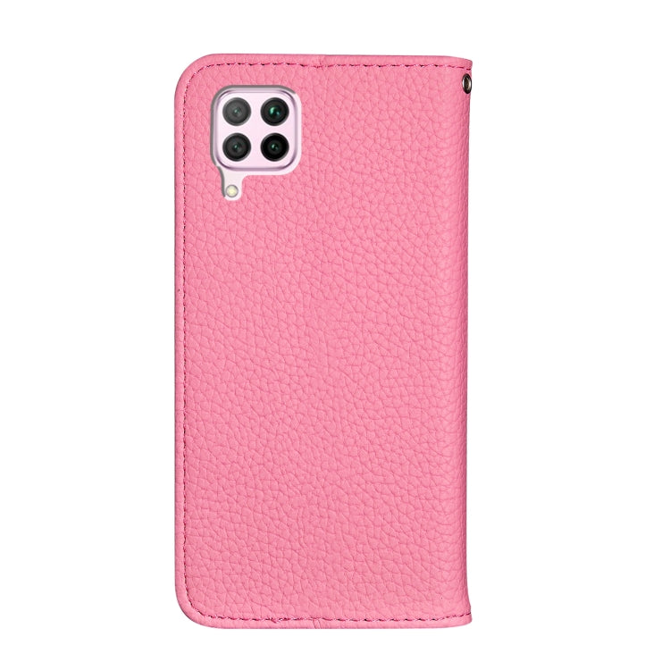 For Huawei P40 Lite Litchi Texture Solid Color Horizontal Flip Leather Case with Bracket & Card Slots & Wallet & Lanyard