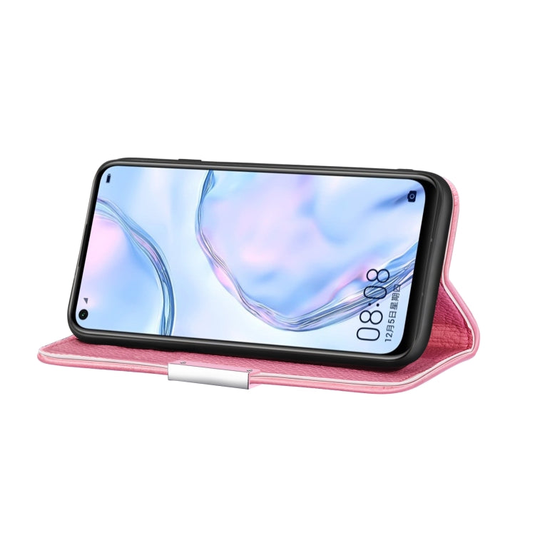 For Huawei P40 Lite Litchi Texture Solid Color Horizontal Flip Leather Case with Bracket & Card Slots & Wallet & Lanyard