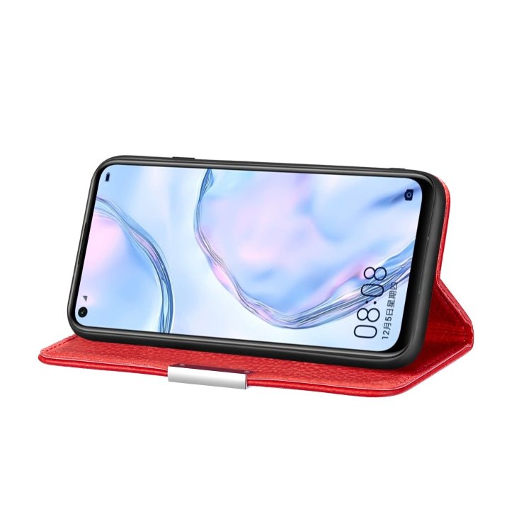 For Huawei P40 Lite Litchi Texture Solid Color Horizontal Flip Leather Case with Bracket & Card Slots & Wallet & Lanyard