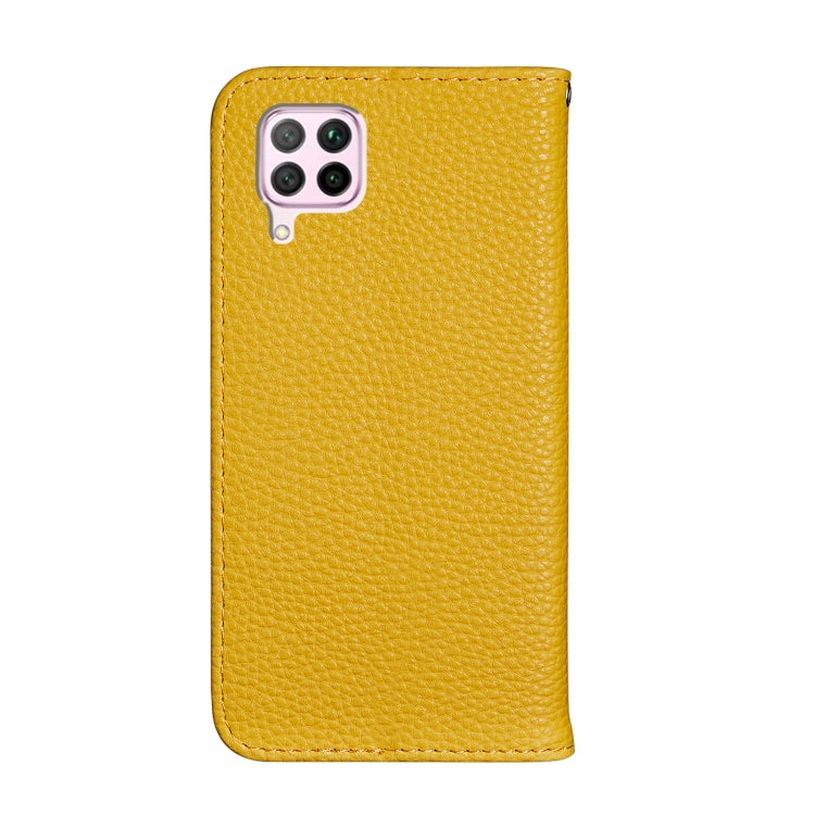 For Huawei P40 Lite Litchi Texture Solid Color Horizontal Flip Leather Case with Bracket & Card Slots & Wallet & Lanyard