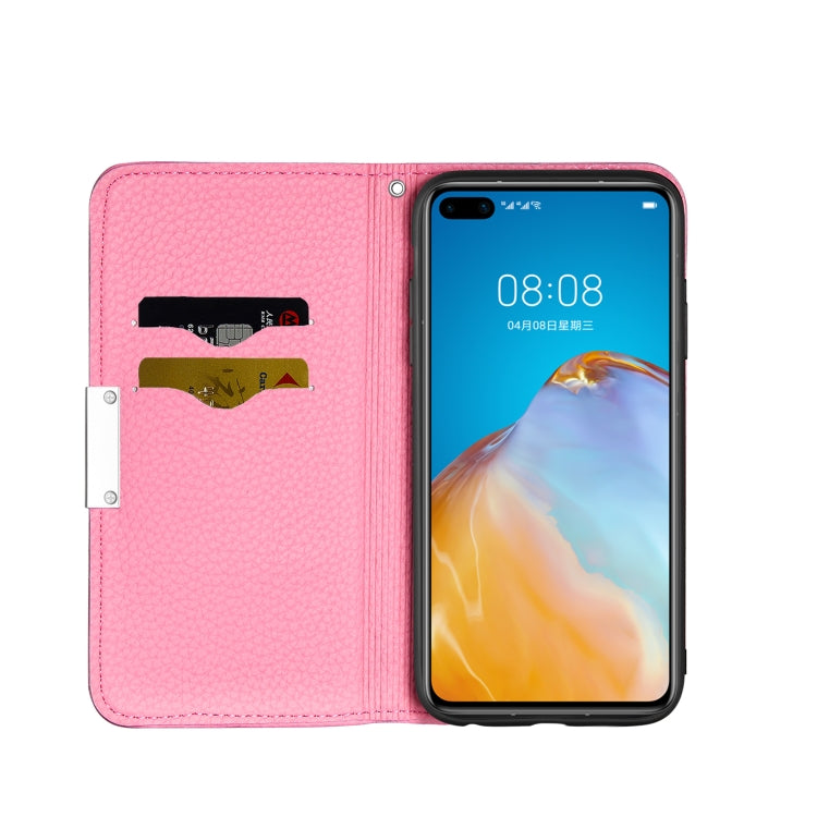 For Huawei P40 Pro Litchi Texture Solid Color Horizontal Flip Leather Case with Bracket & Card Slots & Wallet & Lanyard