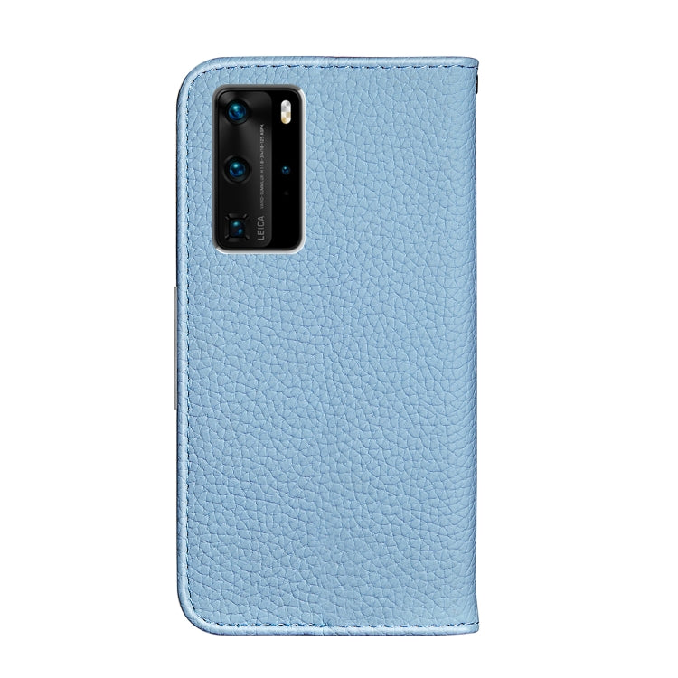 For Huawei P40 Pro Litchi Texture Solid Color Horizontal Flip Leather Case with Bracket & Card Slots & Wallet & Lanyard