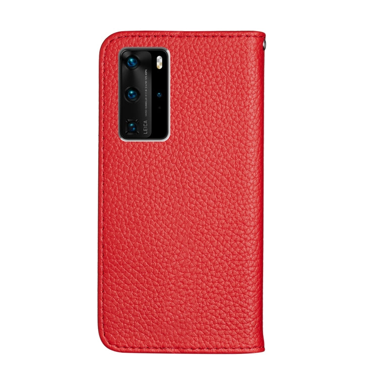 For Huawei P40 Pro Litchi Texture Solid Color Horizontal Flip Leather Case with Bracket & Card Slots & Wallet & Lanyard