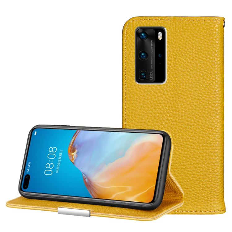 For Huawei P40 Pro Litchi Texture Solid Color Horizontal Flip Leather Case with Bracket & Card Slots & Wallet & Lanyard