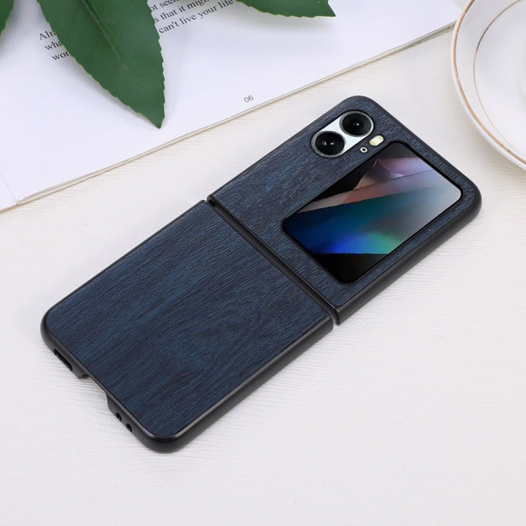 For OPPO Find N2 Flip Wood Texture PU Phone Case
