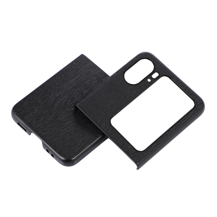 For OPPO Find N2 Flip Wood Texture PU Phone Case