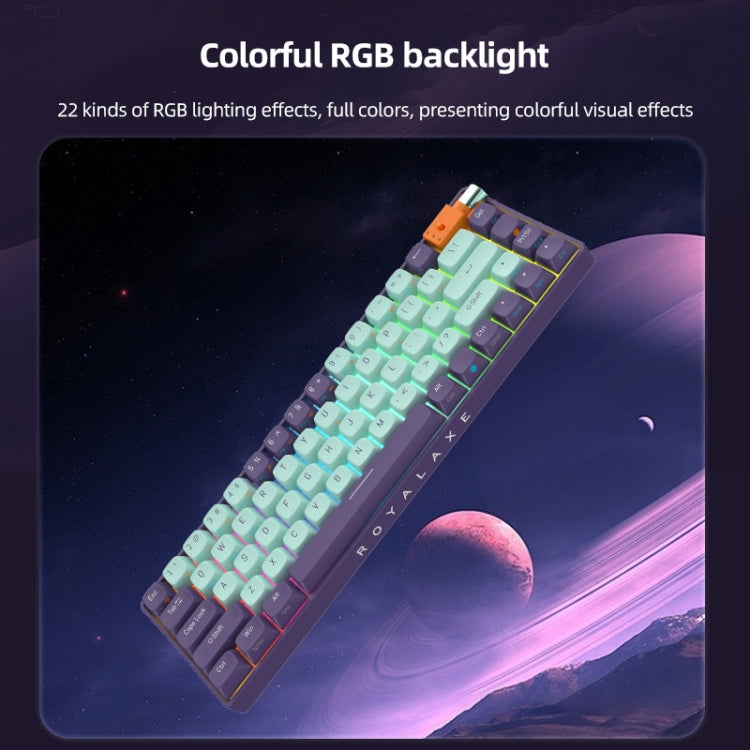 FOETOR R68 Wireless 2.4G Multi-bluetooth Charging Gaming Keyboard(Purple Green)