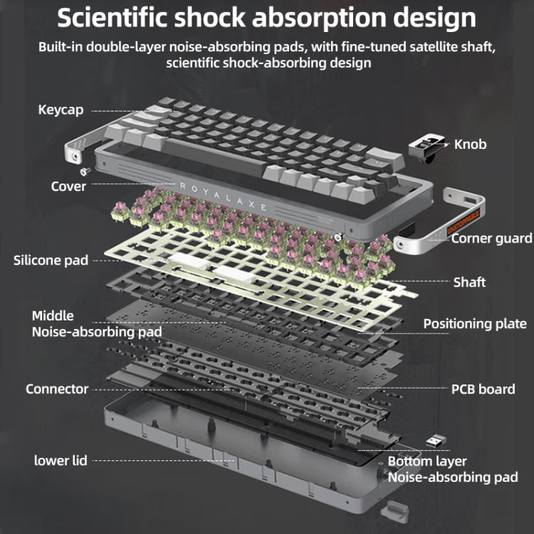 FOETOR Y68 Wireless 2.4G Multi-bluetooth Charging Gaming Keyboard